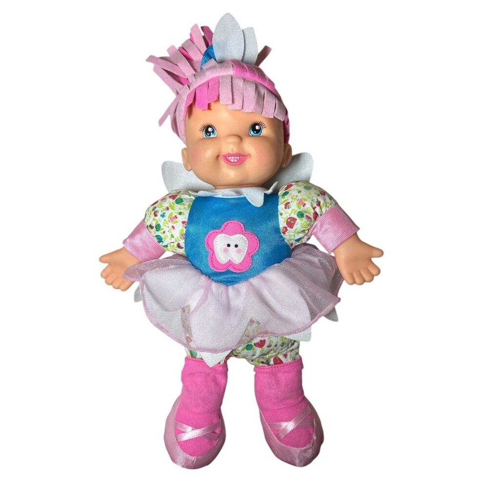 Goldberger Tooth Fairy Baby Doll Baby's First Soft Body Wings Pink Hair NO SOUND